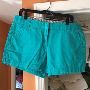 Green J. Crew broken in chino shorts